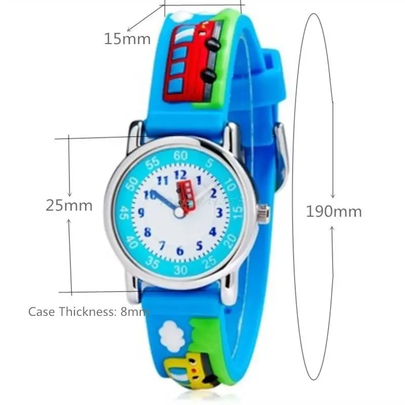 WILLIS Модные кварцевые Детские часы с мультипликационным рисунком 3D водонепроницаемые часы яркий цвет стильные желеобразные часы
