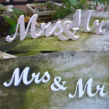 Neue Ankunft 3 Teile/los Hochzeit Geschenk Mr & Mrs Buchstaben PVC MR & MRS Zeichen Top Tisch Dekoration Foto Studio fotografie Requisiten