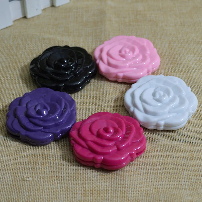 

Travel Mini Vintage Roses Foldable Cosmetic Mirror Luxury Fold Pocket Double Side 3d Rose Makeup Mirror 20pcs