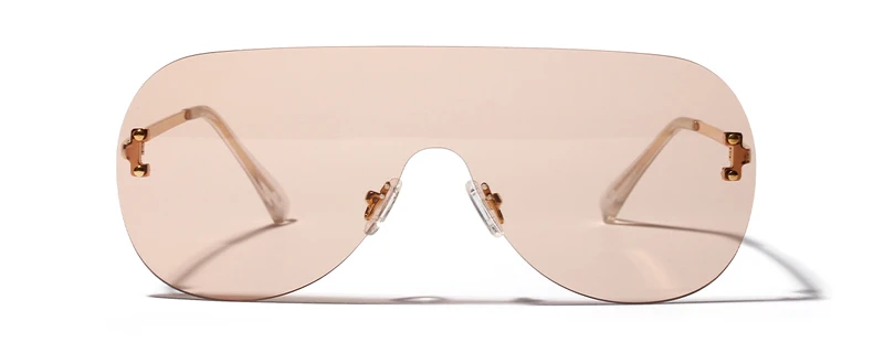 black cat eye sunglasses Peekaboo one piece sunglasses women clear color 2019 summer fashion rimless sun glasses for men oversize metal uv400 red orange purple sunglasses Sunglasses