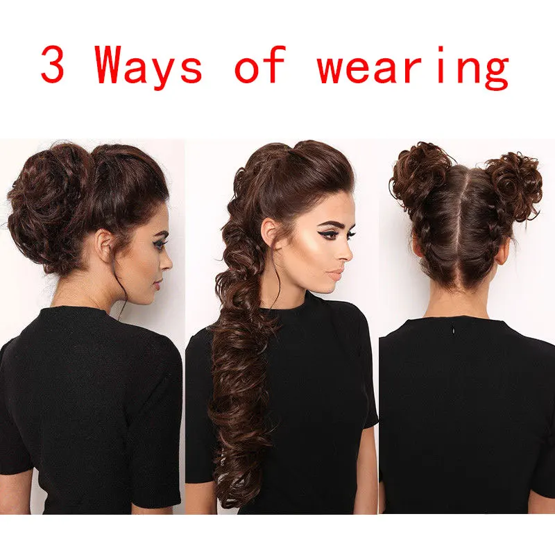 S-noilite 80cm elastic Band hair chignon Updo Twining hair extension Synthetic chignon hair pieces Women Chignon hairpieces S-noilite 80cm elastic Band hair chignon Updo Twining hair extension Synthetic chignon hair pieces Women Chignon hairpieces