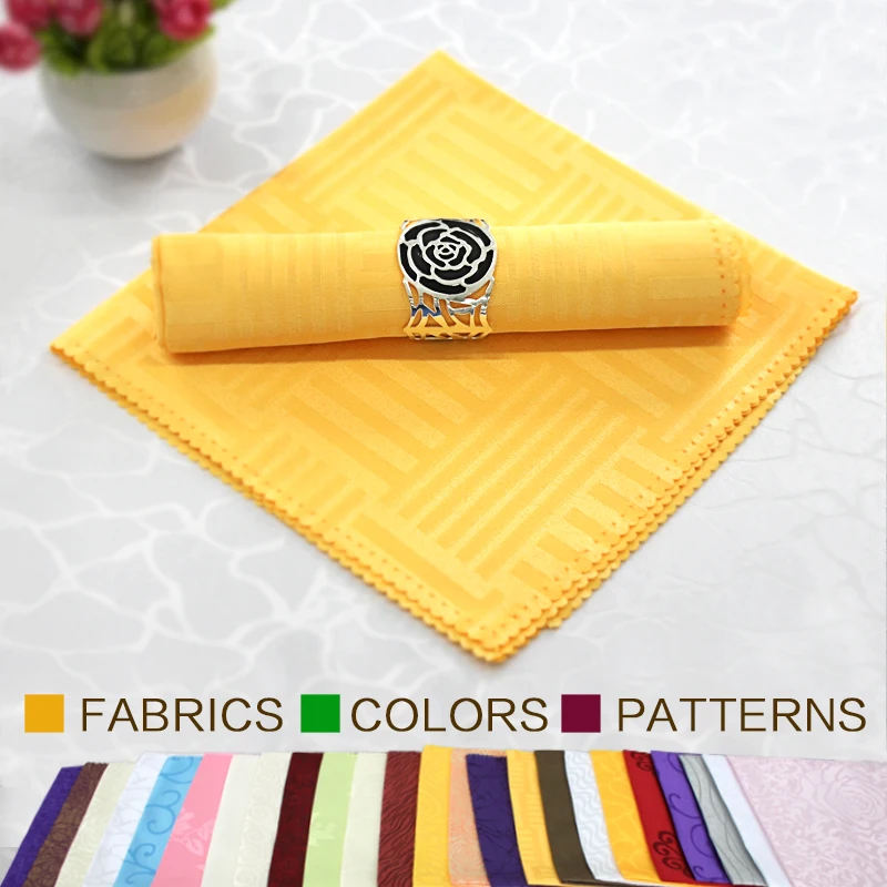 polyester dinner table napkin Cloth 50X50cm Square Table Napkins Pocket