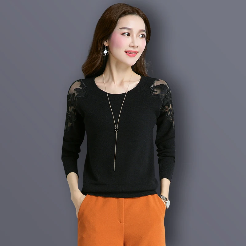 2018 Autumn winter loose Maternity O-Neck Lace Knitwear sweater pullover slim long sleeve bottoming shirt sweaters N229 2018 Autumn winter loose Maternity O-Neck Lace Knitwear sweater pullover slim long sleeve bottoming shirt sweaters N229