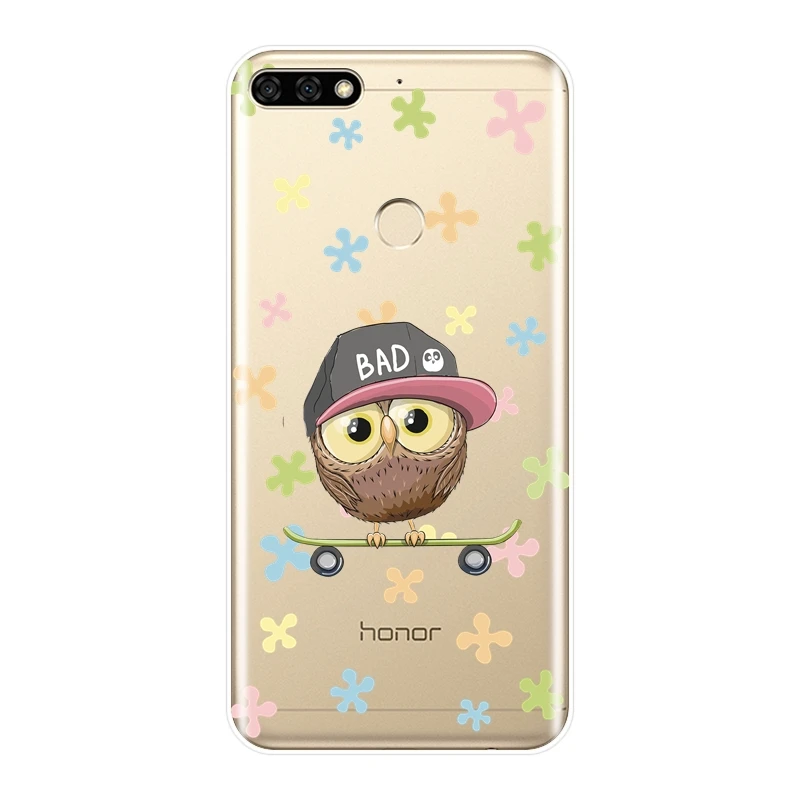 Чехол с изображением совы луны сердца для Huawei Honor 7 8 9 10 Lite 7S 7X 7A 7C Pro Мягкая