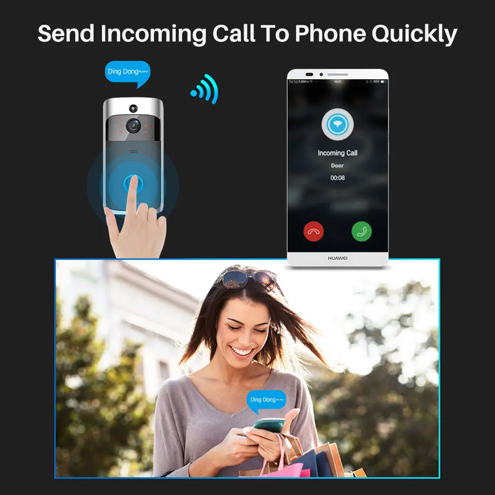 Дверной Звонок камера 1080P видео домофон wifi телефон дверной звонок wifi дверной звонок для квартиры ИК сигнализация беспроводная домашняя безопасность ip-камера