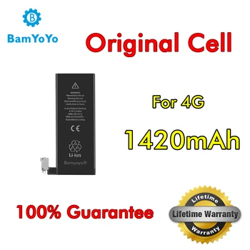 

No Tax 50pcs/lot--(Original Cell)--1420mAh 3.8V li-ion Battery 0 Cycle For iPhone 4 4G Battery Internal Lifetime Warranty