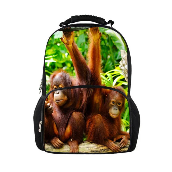 

FORUDESIGNS Casual 3D Animal Children School Backpacks Travel Bag Zoo Orangutan Backpack,Cute Monkey Bagpack Larger Men Backpack