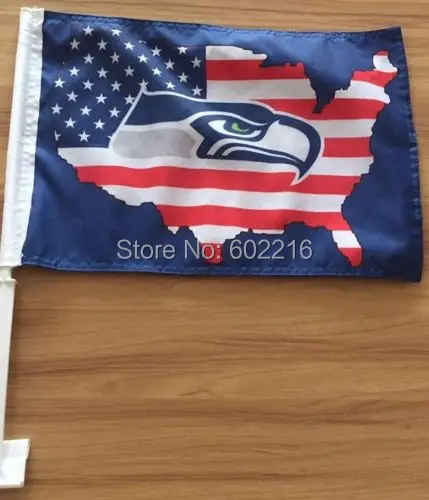 Seattle Seahawks Stars and Stripes Car Flag