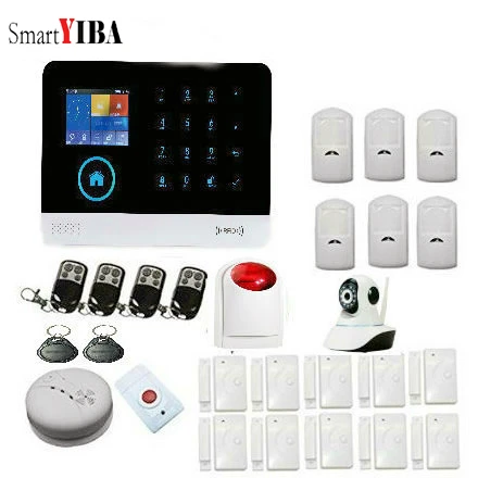 

SmartYIBA Wifi Smart Home Burglar Alarm System IOS Android APP Control GPRS GSM Alarm Home Security Alarm SMS Indoor IP Camera