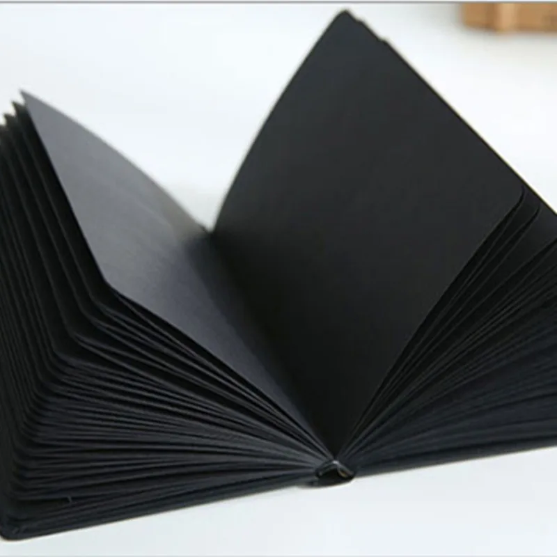 Tanie JUGAL czarna gwiazda notatnik w twardej oprawie pamiętnik DIY pusty czarny papier szkicownik 96 arkuszy notatnik szkolne materiały biurowe Papelaria