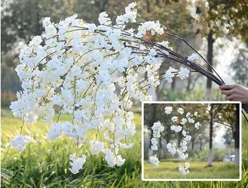 

20pcs Artificial Cherry Blossom Branch Flower Wall Hanging Sakura 150cm for Wedding Centerpieces Artificial Decorative Flowers