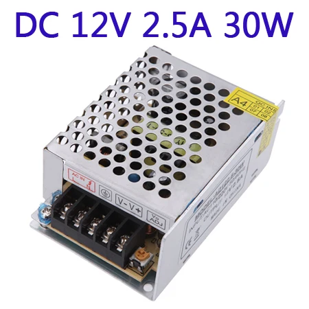 New AC 110V/220V To DC 12V 12 Volt Power Supply 30W 60W 120W Steady Voltage Transformer Switch for LED Strip Light - Цвет: DC 12V 30W