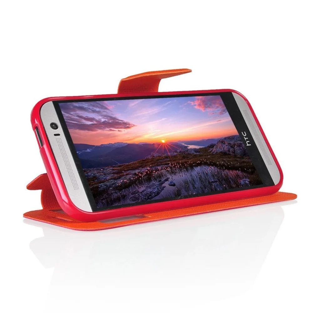 Чехол из искусственной кожи с двойным окном 4 5 дюйма для HTC Desire 600 чехол Htc двумя Sim