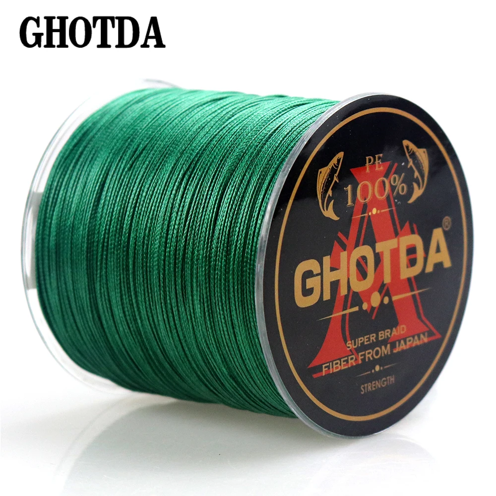 GHOTDA خيط صنارة الصيد 500 M متعدد الألوان PE مضفر سلك 4 السواحل المتعددة الشعيرات اليابانية