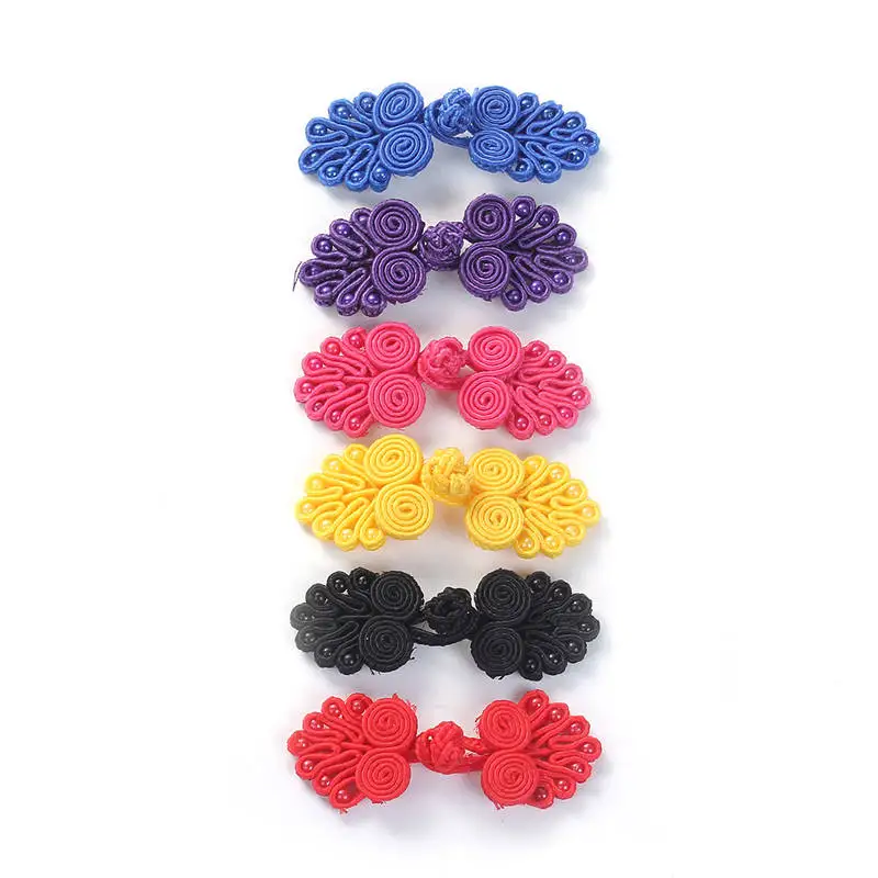 DoreenBeads 1 пара китайские лягушки пуговицы цветы с бусинами кнопки узлом Cheongsam Tang
