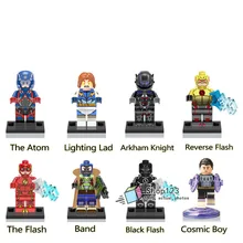 100 шт./партия X0119 DC Marvel Super Heroes Atom космический мальчик Arkham Knight черная обратная вспышка строительные блоки детские подарочные игрушки