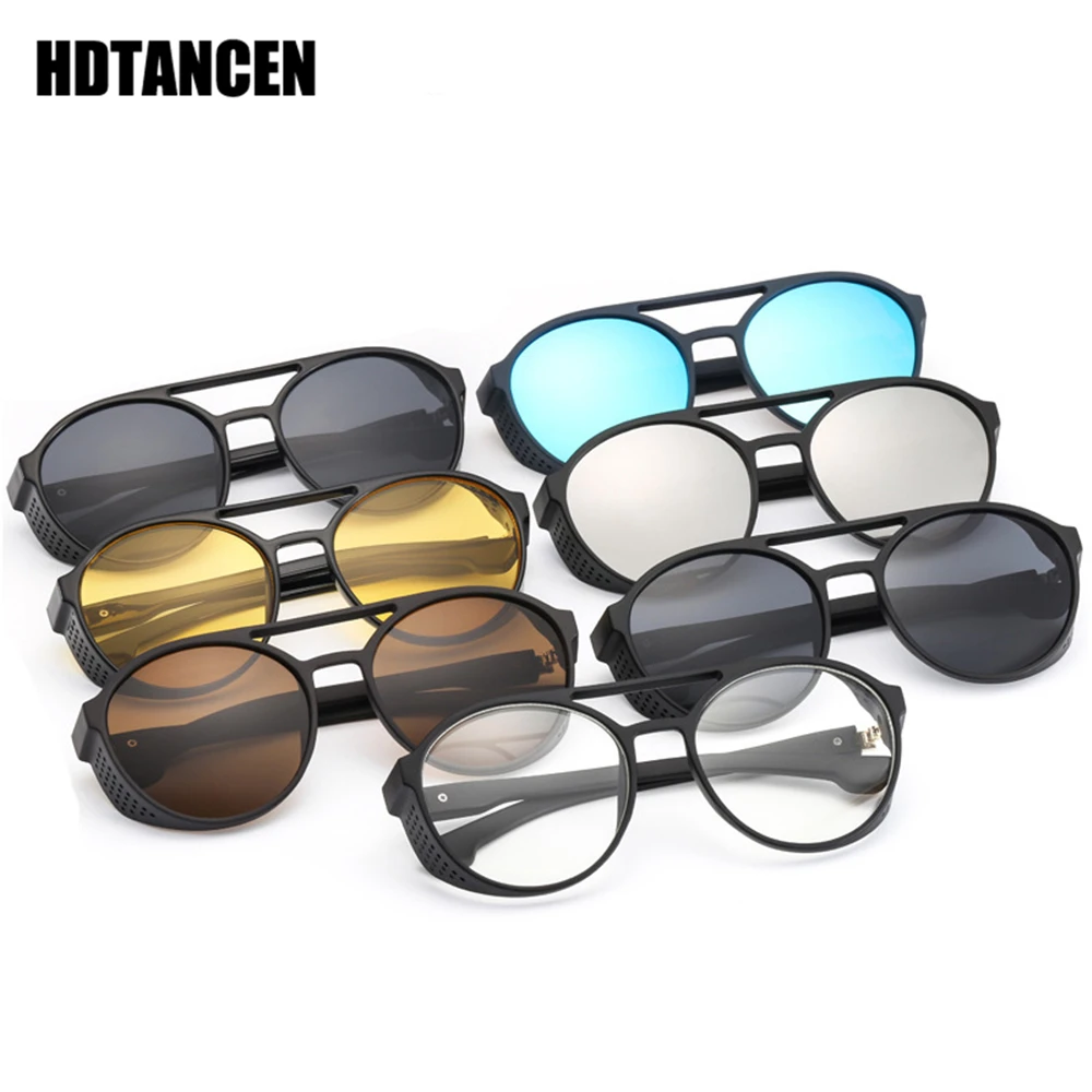 Hdtansen, стимпанк, солнцезащитные очки, для женщин и мужчин, Ретро стиль, круглые, флип-ап очки, стимпанк, Ретро стиль, модные очки Oculos de sol