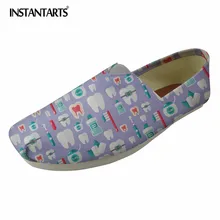 INSTANTARTS/Модная парусиновая обувь на плоской подошве; Повседневная обувь без застежки с принтом; женская летняя обувь без застежки; zapatos для девушек