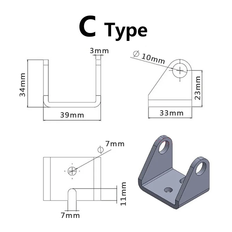 Пара монтажных кронштейнов для линейного привода установочный кронштейн ...