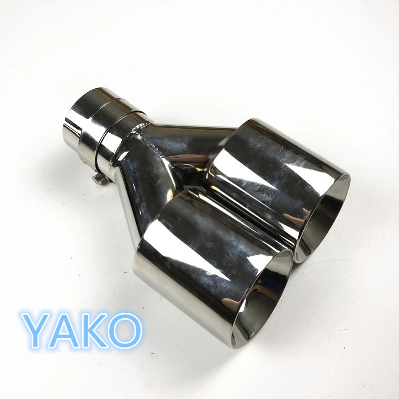 

1 Pair High Quality Stainless Steel Dual Pipe Exhaust System Muffler Car Exhaust Tip Pipes