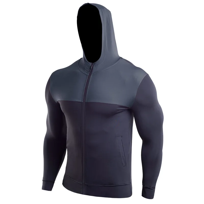 

Men sweatshirt Long Sleeve Zip Up Hoodie jacket Sweater Male Running Jogger leisure Fitness Training Gym Jacket Sportswear