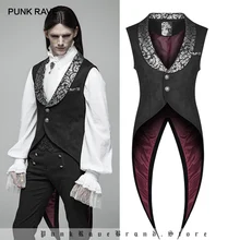 PUNK RAVE Men's Gothic Swallow Tail Retro Vest Fashion Steampunk Vintage Waistcoat Stage Perform Jacket Vests Men Visual Kei PUNK RAVE Men's Gothic Swallow Tail Retro Vest Fashion Steampunk Vintage Waistcoat Stage Perform Jacket Vests Men Visual Kei