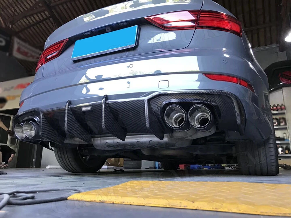 Спойлер для заднего бампера из углеродного волокна Audi A3 Sline S3 Sedan не стандартный