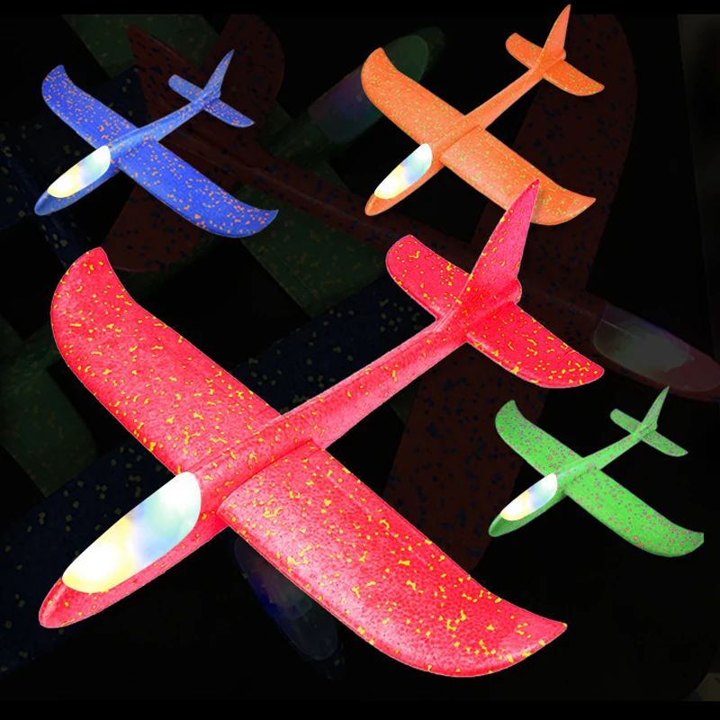 48 см большой ручной запуск пледы пены Palne EPP модель самолета планер светящиеся самолеты игрушечные лошадки детей Открытый DIY развива
