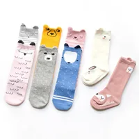 Animal Socks Kids Anti Slip Cute Baby Socks Long Cotton Fox Cat Boys Girls Leg Warmer Stripes Footwear Funny Bebe Quality 0-4Y 6
