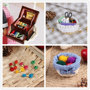 

Hot 1:12 Mini Sewing Machine Simulation Home Furniture for Girl Doll House Decoration Accessories
