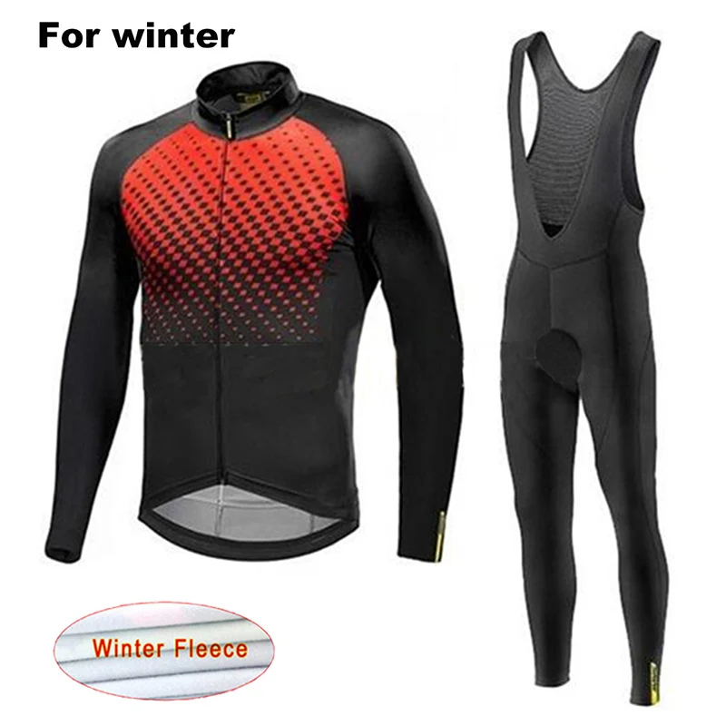 

2019 Mavic TEAM Winter Thermal Fleece Cycling JERSEY sets Bike clothes Mens Ropa Ciclismo 9D GEL Pads Bicycling Maillot Culotte