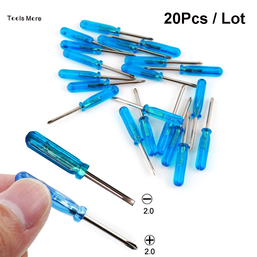 

20Pcs 47mm Mini Short Screw Driver Set Opening Tool Slotted 2.0 Phillips 2.0 PH00 Screwdriver for Laptop Cell Phone Toys Repair
