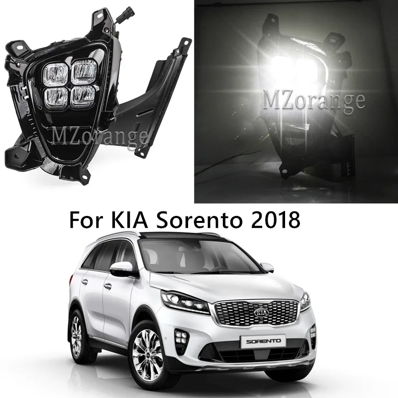 

MIZIAUTO 2 Pcs High Quality Waterproof LED Fog Lamp Daytime Running Light DRL Fog Light Lamp For KIA Sorento 2018