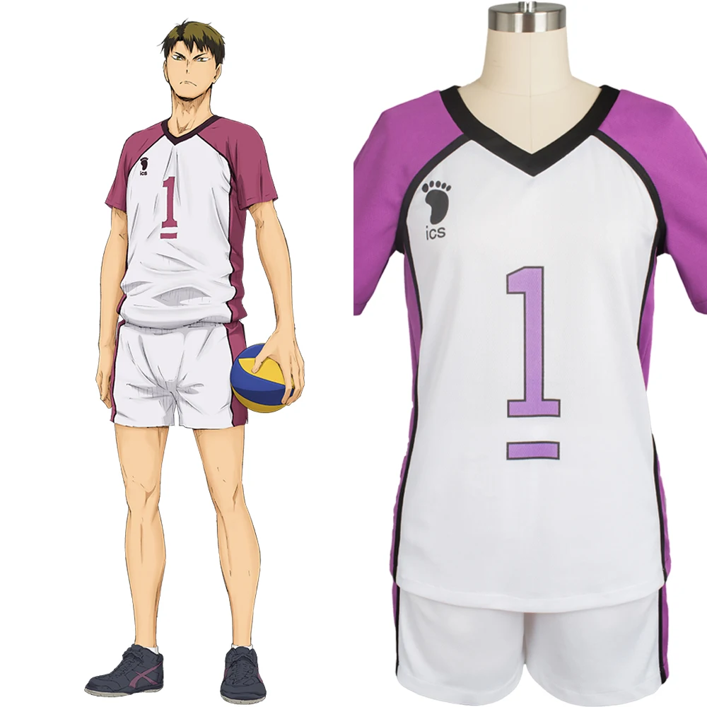 Новинка 2017 Haikyu Haikyuu Shiratorizawa Academy Wakatoshi No.1 костюм для косплея по волейболу Униформа