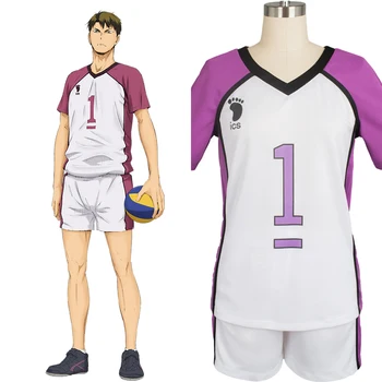 

2017 New Haikyu Haikyuu Shiratorizawa Academy Wakatoshi No.1 volleyball Cosplay Costume Uniform Anime For Boy Girl High Quality