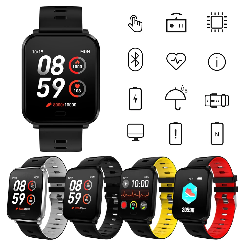 

Smart Watches Watch IP67 Waterproof 15 Days Long Standby Heart Rate Blood Pressure Smartwatch Support IOS Android