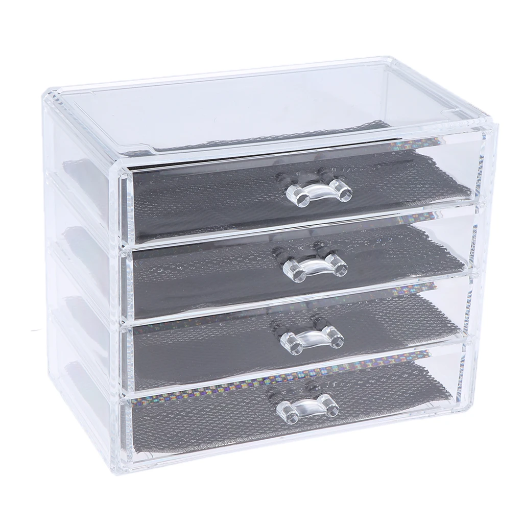 Large Acrylic Makeup Drawer Organizer Jewelry Nail Art Tools Storage Display Case Space Saving