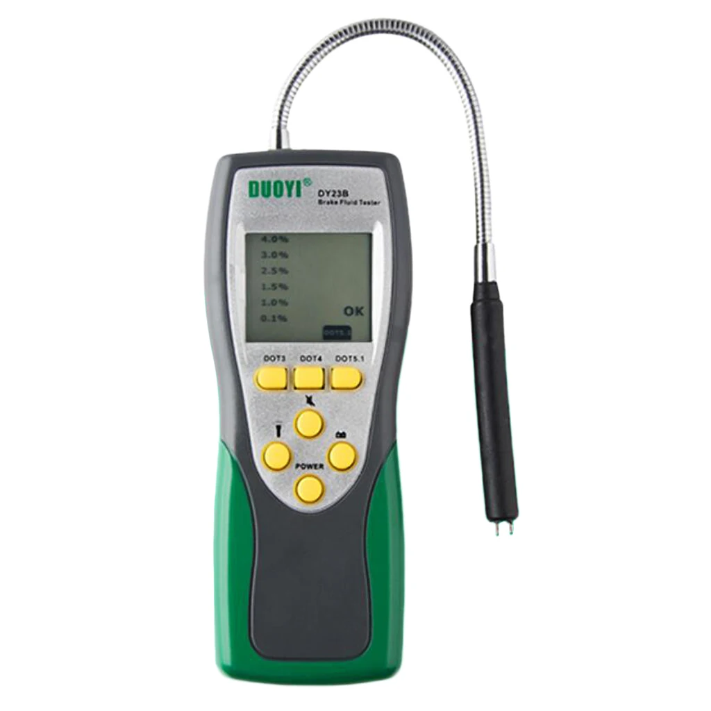 Automotive Brake Fluid Tester Oil Moisture Water Detection for Auto DOT3 DOT4 DOT5 Brake Fluid Diagnostic Detector 1PK 2.2in