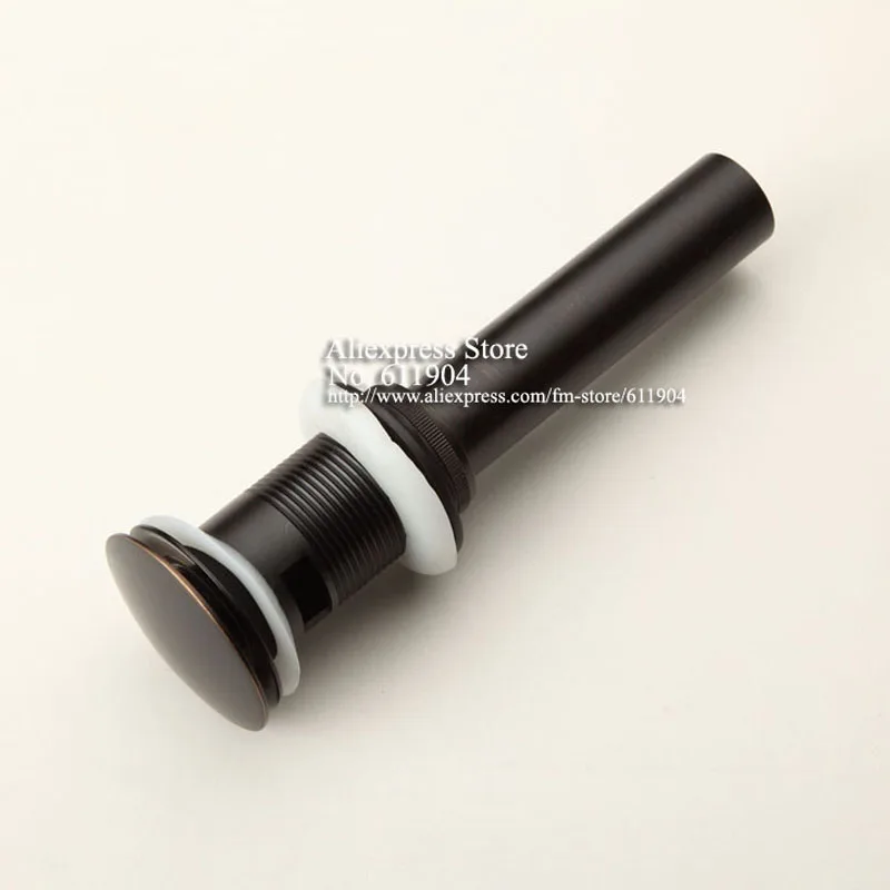 ORB Black Bathroom Bath Sink Lavatory Lav Vessel Faucet Pop Up Drain