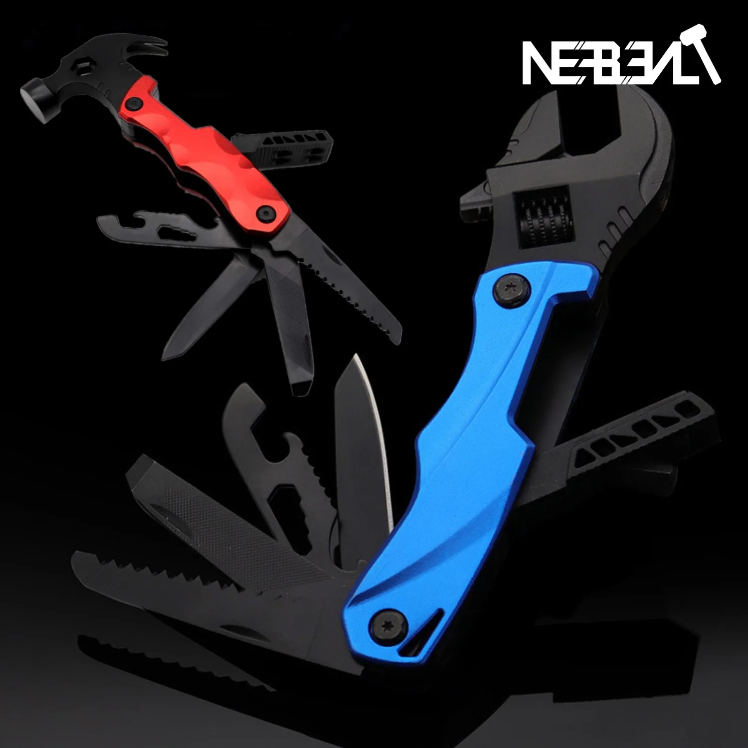

Multi Outdoor Camping Tools Adjustable Wrench/Car Multi-function Lifesaving Hammer Mini Pockets Multifunctional Tool