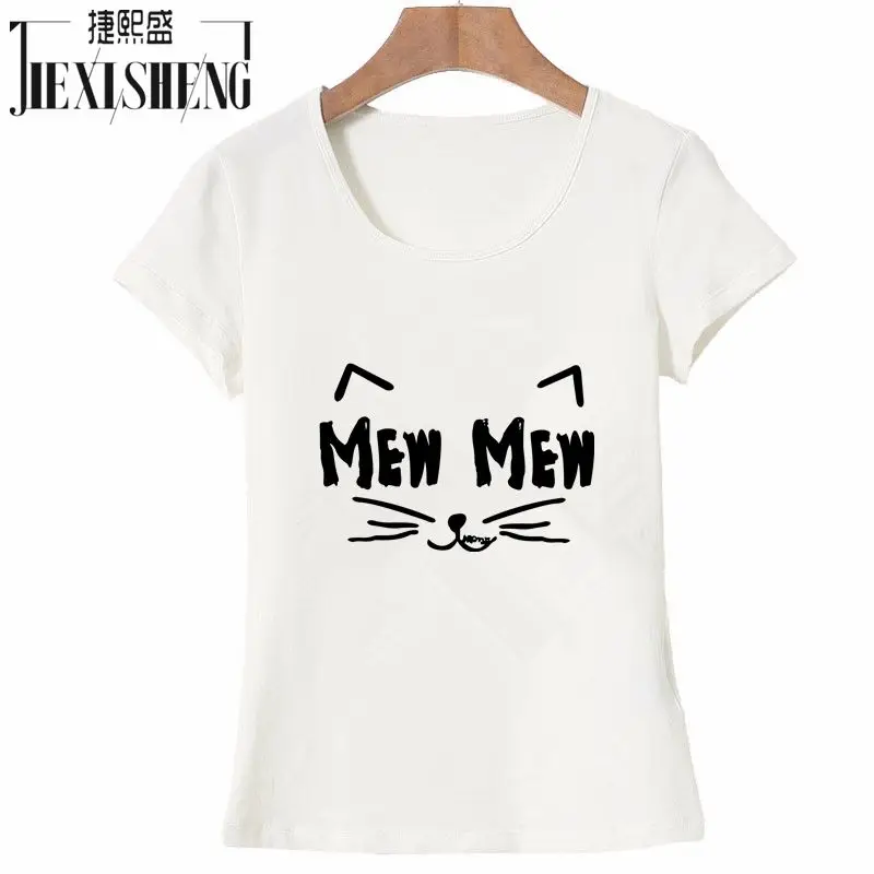 Kawaii Cute Mew Mew Print Cat T Shirt Summer Fashion Cotton Short Sleeve Casual Tshirt Tee Femme Sum