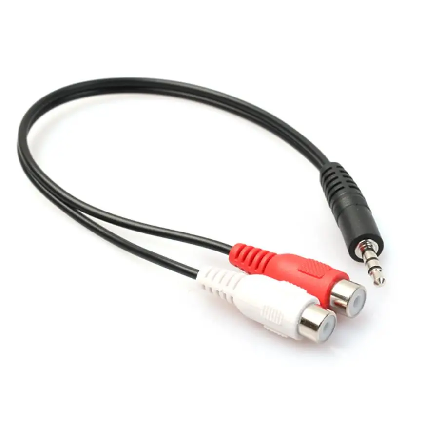 

Malloom 2019 Audio Cable 3.5mm Male To Dual RCA Stereo Female Adapter Cable Y-Cable 25cm 10 Inch Top Quality Black