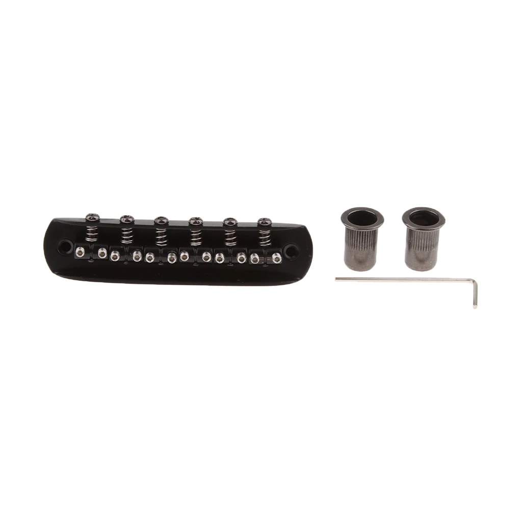 Alloy Musical Instruments Part Electric Guitar 6 String Guitar Bridge with Wrench Screws Black