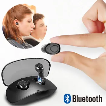 

Mini Detailed Invisible Earphones Wireless Bluetooth Earbud TWS Noise Reduction Stereo Hearset with Charging Box