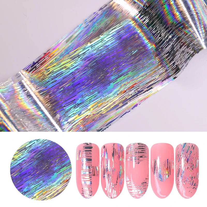 

100cm*3.9cm Nail Foils Holographic Laser Nail Art Gel Polish Transfer Stickers Accessories Tips Nail Art Decorations
