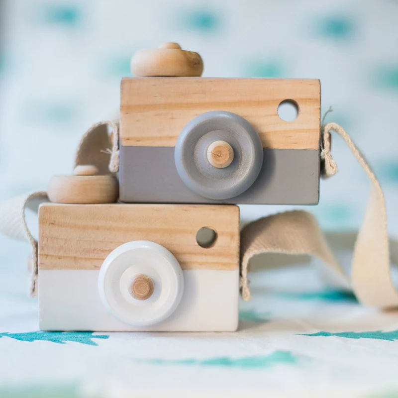 Nordic Cute Wooden Camera Toy For Children Baby Room Decoration Ornament Early Education Teaching Aids Photography Prop 9x6x3cm
