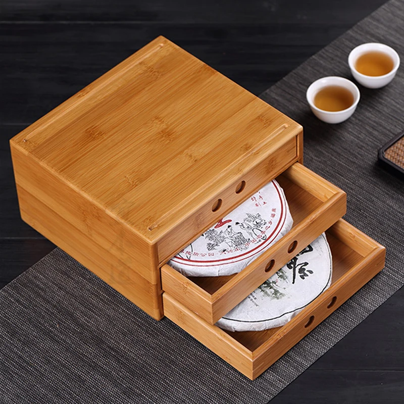 Best new classical wooden multifunctional tea and tea accessories storage box, storage cabinet tea cake box safe and practical ZSN C3