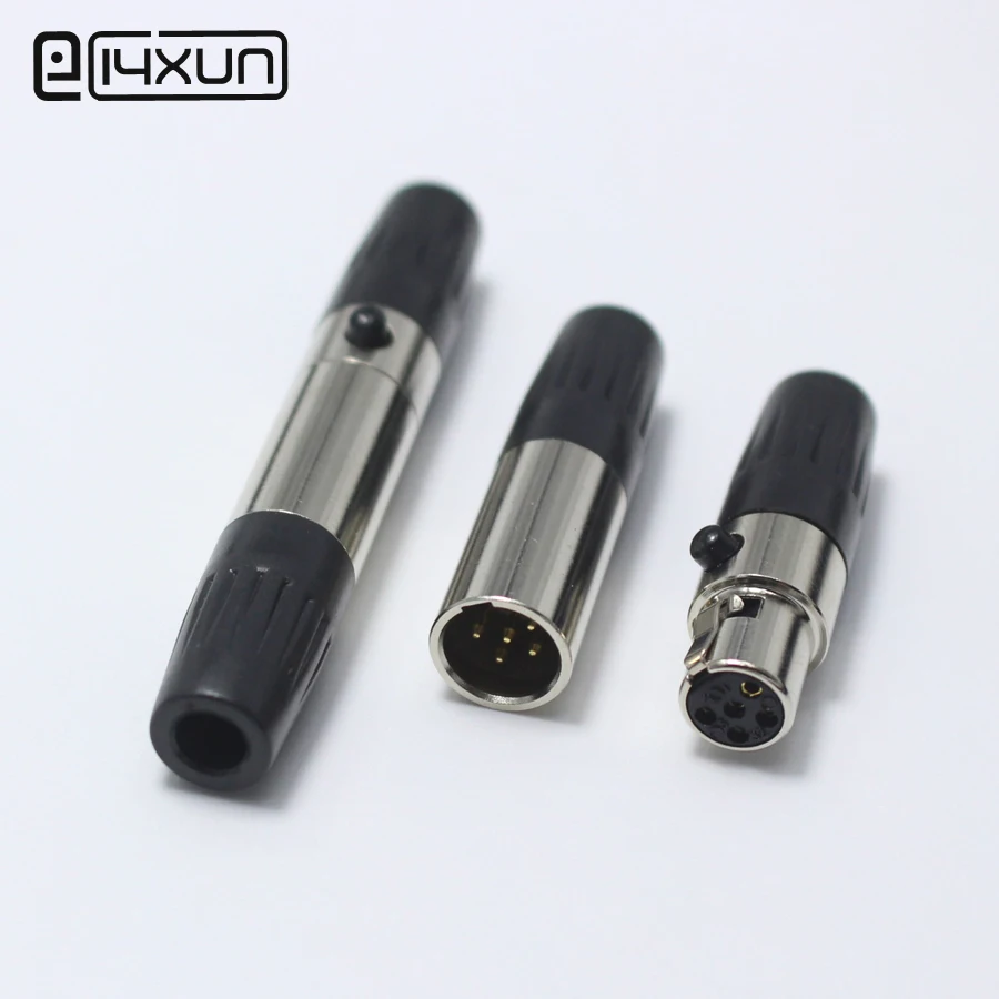 1pair Mini XLR 5 Pin Male Plug + Female jack Small XLR 5P Audio Socket ...