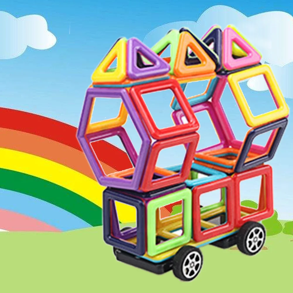 95 шт. Детские DIY магнитные строительные блоки шестигранный треугольный магнит строительный блок магнитный Штабелируемый кирпич Сборная модель игрушки