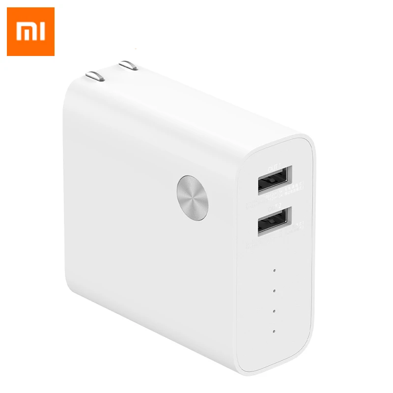 Xiaomi Mi внешний аккумулятор, 5000 мА/ч, двойной USB, быстрая зарядка, два в одном, розетка для аккумулятора, для ежедневного путешествия, портативное быстрое зарядное устройство для смартфона - Цвет: Белый